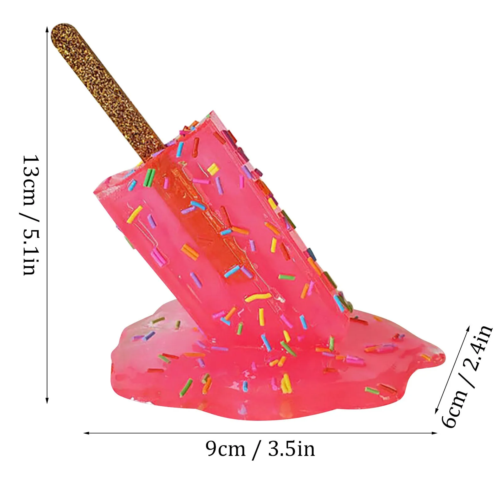 

1pcTransparent melting popsicle sculpture Lollipop Melting Resin Ornaments Resin Crafts Cool Lollipop Home Decor Lollipop Resin