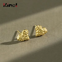 kinel 100 925 sterling silver petite 18k gold hearts stud earrings for women silver small earrings fine jewelry brincos