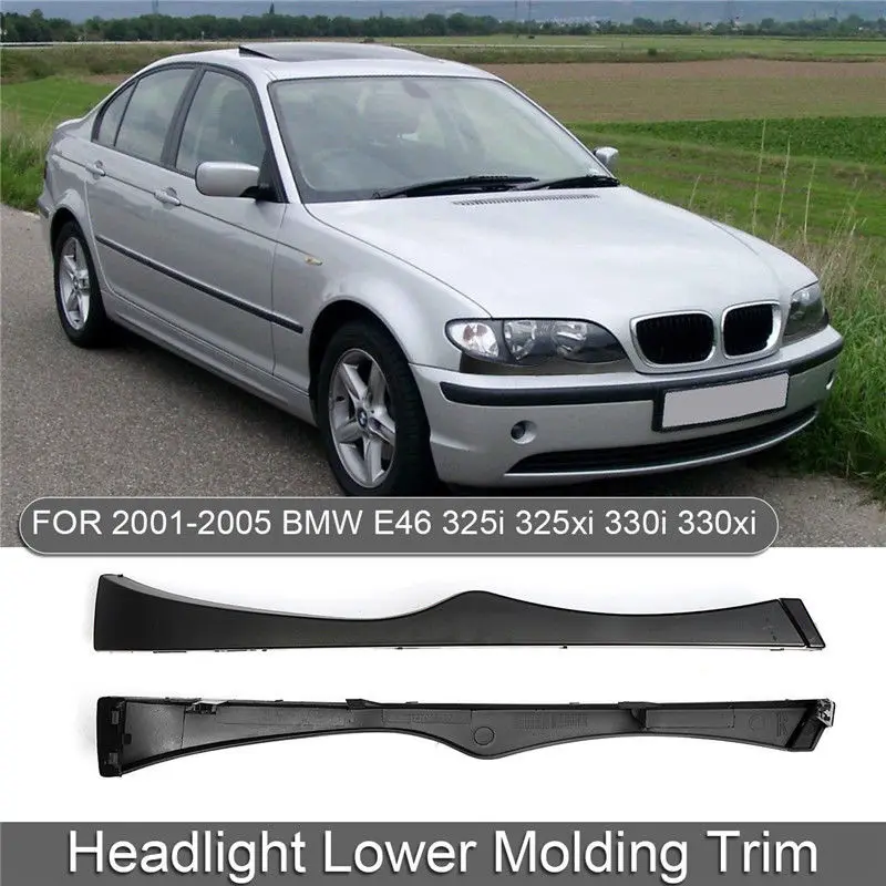 1 пара правая + левая фара Нижняя формовочная накладка части для BMW E46 330i 330Xi 325i