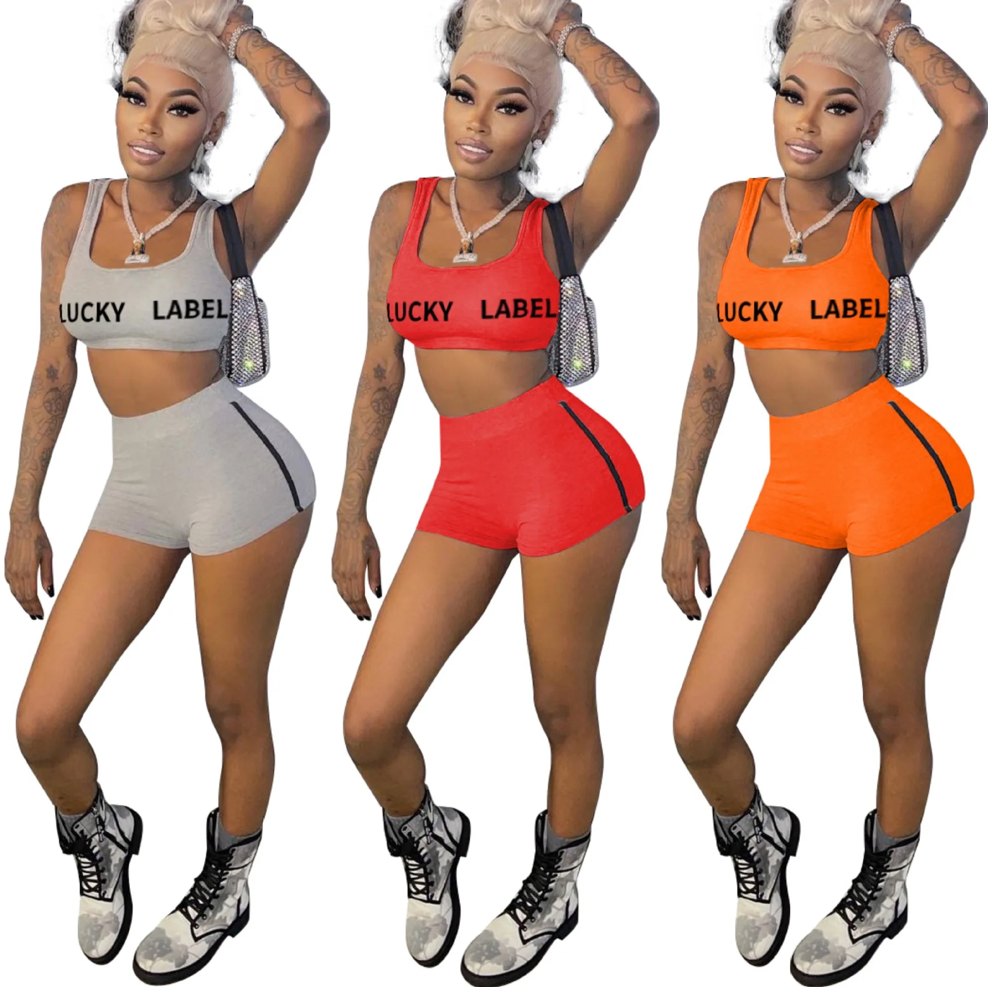 

Летняя повседневная женская обувь; Однотонные Цвет жилет без рукавов с изображением букв комплект из двух предметов, комплекты с шортами дл...