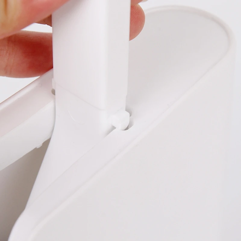 

T8NA Plastic Toilet Brush with Holder Set Bathroom Cleaning Tool Long Handle Curved Corner Rim Cleaner