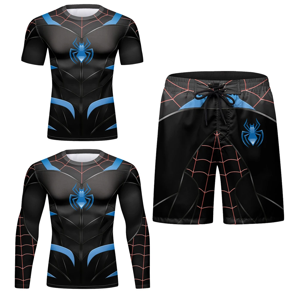 

Men's Sport Suit Boxing Set Running Compression Shirt MMA Kickboxing Muay Thai Shorts Rashguard Gym Fitness Clothing Tracksuits