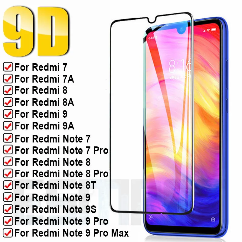 Полностью закаленное стекло на Redmi 7 7A 8 8A 9 9A 9C для Xiaomi Note Pro 9S 8T защита экрана