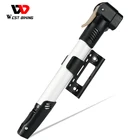 WEST BIKING Mini велосипедный насос, дорожный, горный велосипед, портативный сплав, мини-насос с клапаном высокого давления Schrader Presta