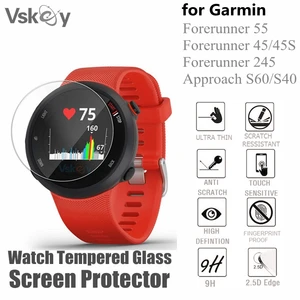 100pcs tempered glass for garmin forerunner 55 screen protector forerunner 45 245 smart wrist watch anti scracth protective film free global shipping