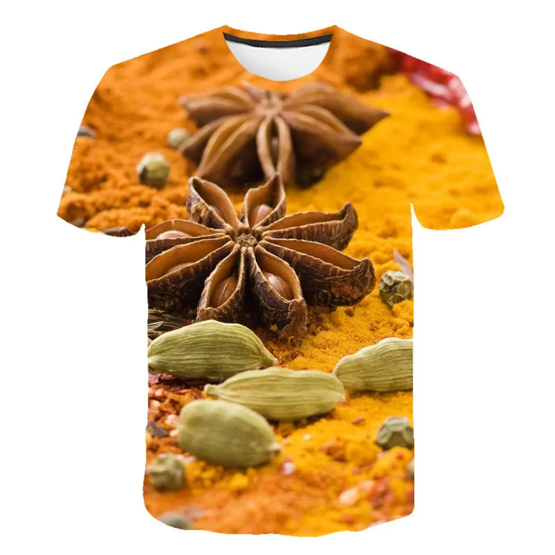 

New 3D printing men's T-shirt ice cream casual short sleeve boy girl pullover round neck short sleeve