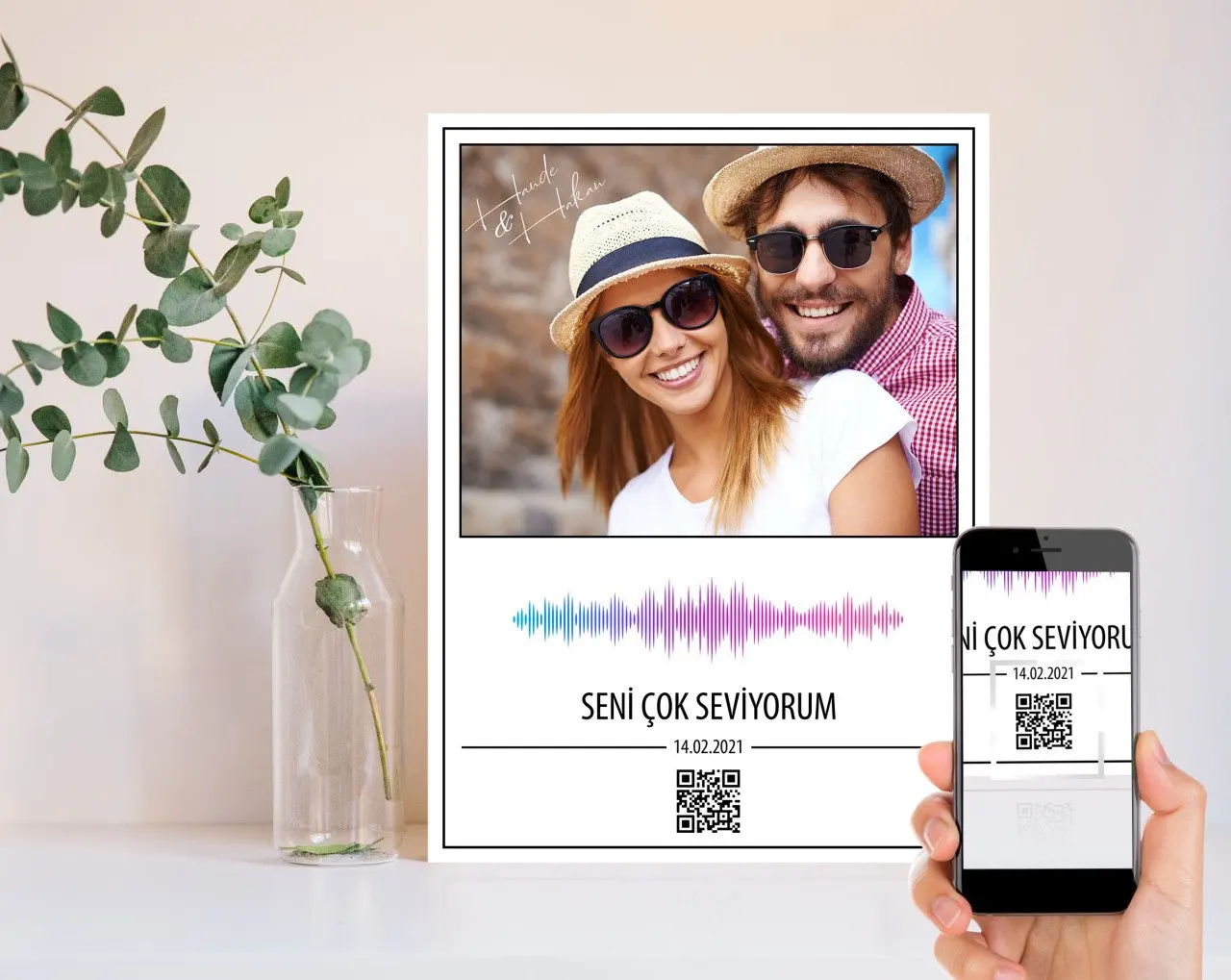 

Персонализированные фото QR кодовый древесины Tablo-1