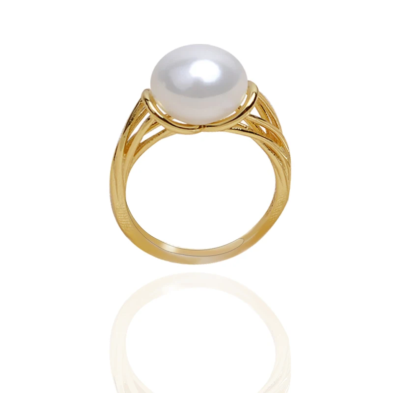 

MeiBaPJ 10-11MM Big Natural Freshwater Pearl Fashion Simple Ring Real 925 Sterling Silver Fine Wedding Jewelry For Women