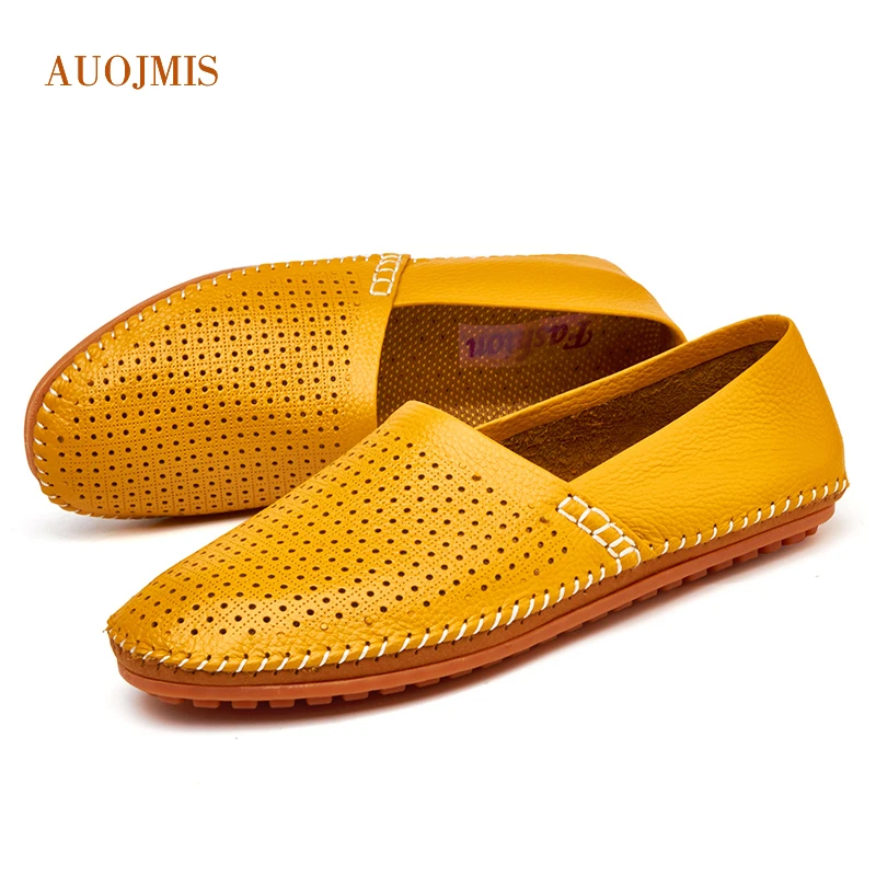 Новинка 2019 мужские летние кожаные туфли больших размеров 38-48 ярдов повседневные