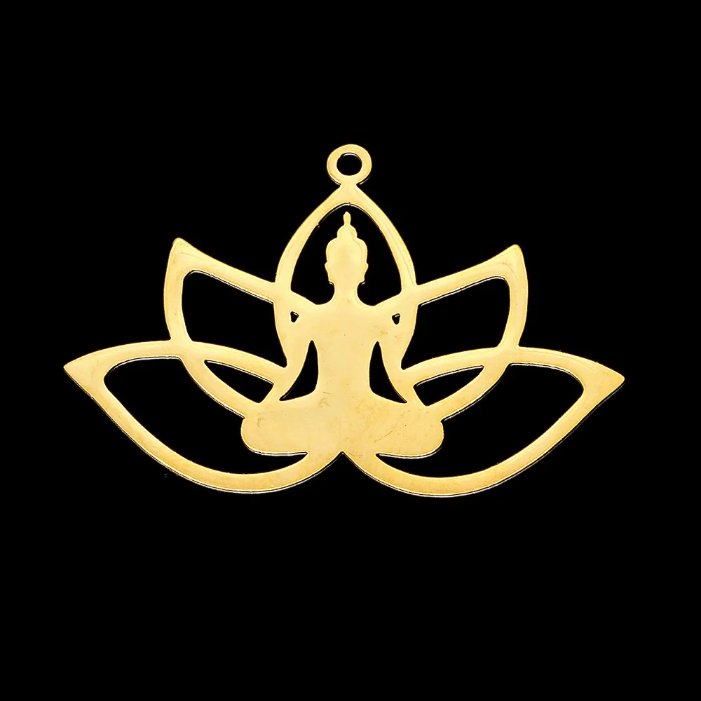 5 шт./лот 100% серьги-подвески Йога на лотосе из нержавеющей стали подвески сделай