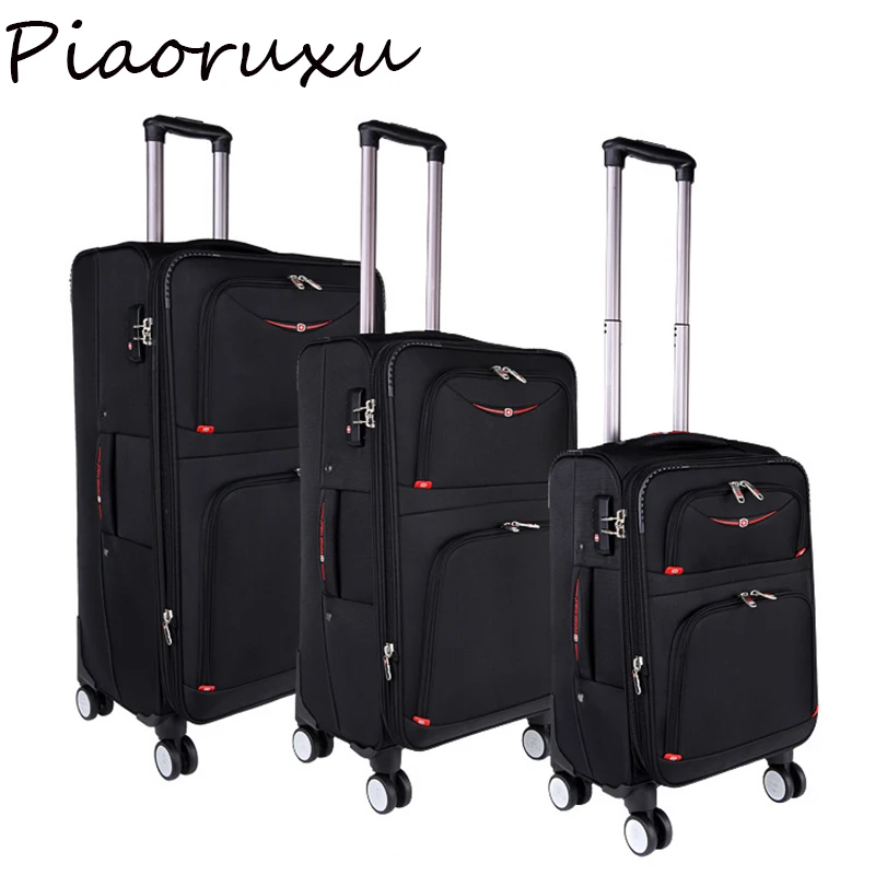 Парусиновый чемодан на колесиках супер светильник Чемодан большой вместимости