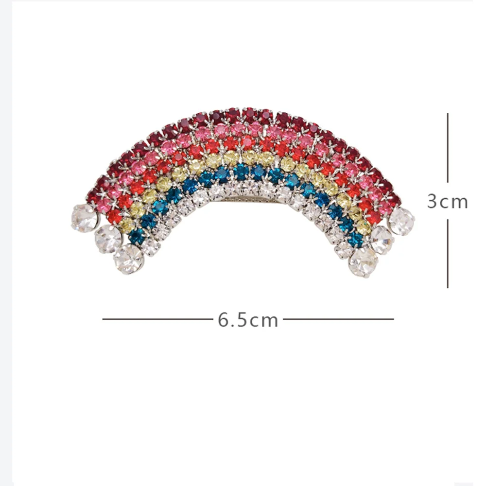 

Rainbow Hair Clip New Girls Flash Diamond Side Clip Rhinestone Bangs Clip Side Clip Girl Hair Accessories Headdress