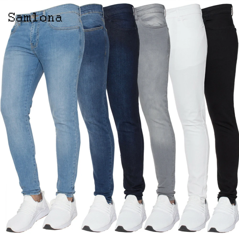 Джинсы мужские облегающие синие/черные на осень 2020 | Мужская одежда