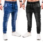 Новинка Осень-зима 2021 мужские эластичные джинсы деловой Повседневный Классический стиль модные джинсовые брюки мужские черные синие брюки