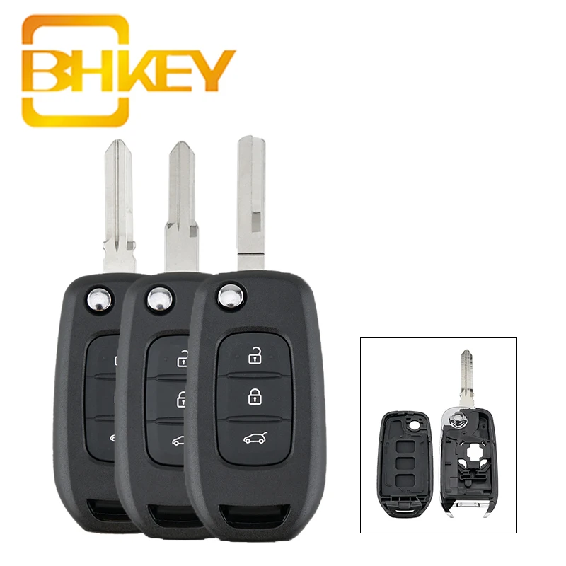 Умный чехол BHKEY для автомобильного ключа с 3 кнопками Renault Captur Symbol Kadjar Kaptur (Россия)