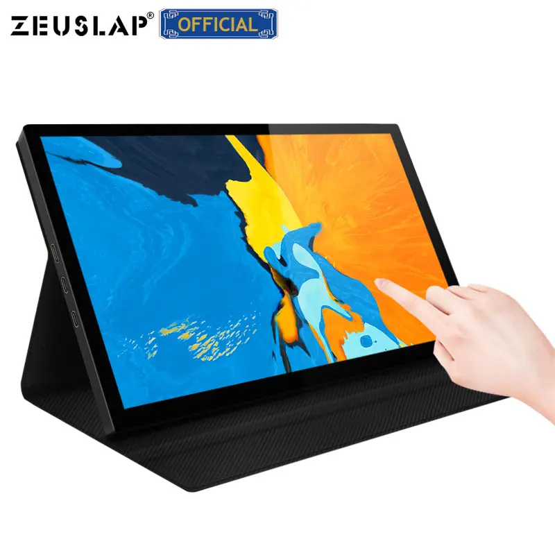 zeuslap 8 9inch 10 point touch monitor with usb c hdmi compatible dual input portable gaming monitor for laptop phone camera free global shipping