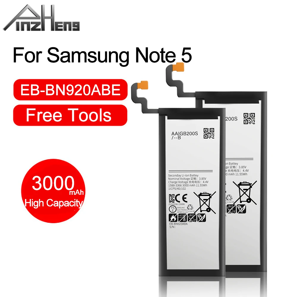 PINZHENG 3000 мА/ч батарея для Samsung Galaxy Note 5 N9200 N920T N920C N920P Note5 SM N9208 замена Мобильный