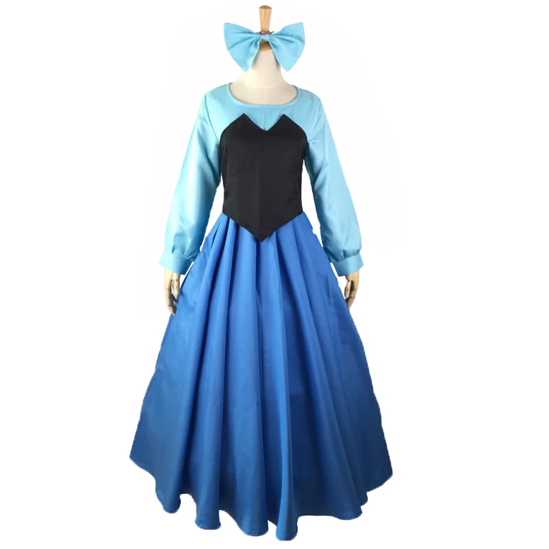 С рисунком маленькая русалочка Косплей Костюм Платье море дочь принцесса платье