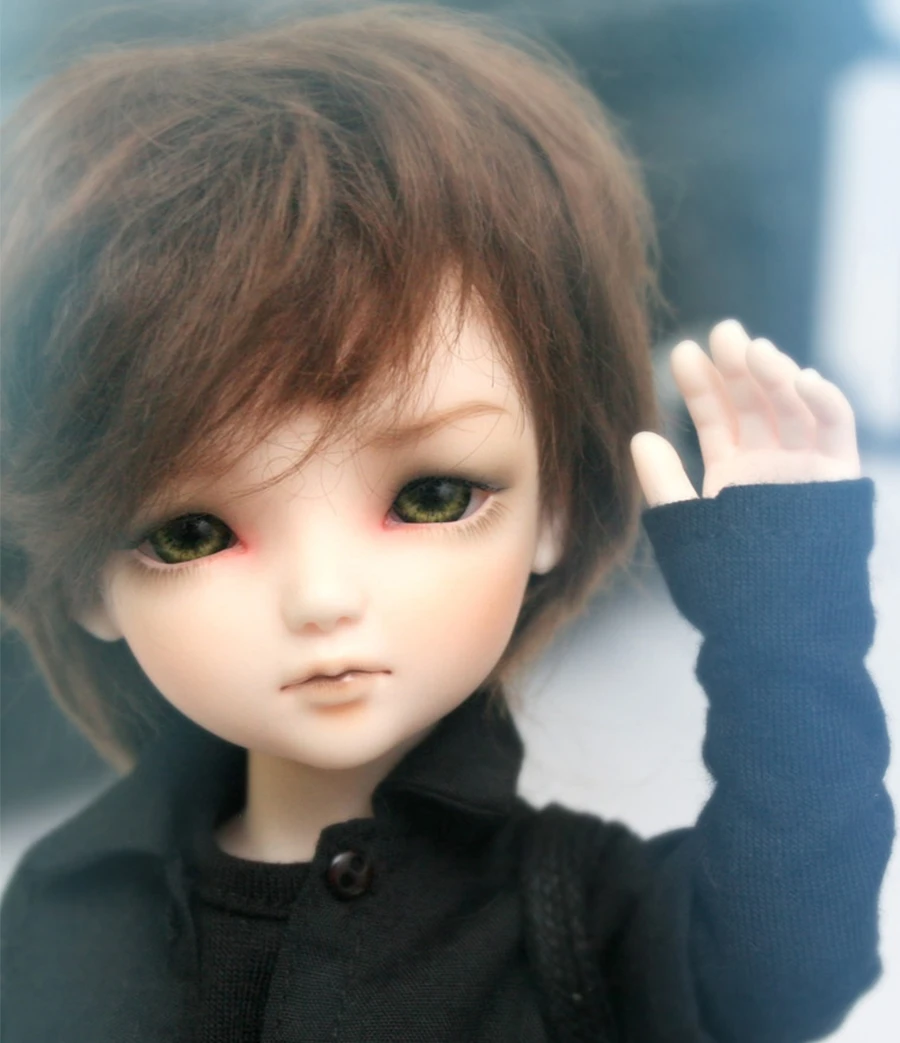 Полный комплект 1/6 BJD шарнирная кукла чеснок милый мальчик черный костюм классная
