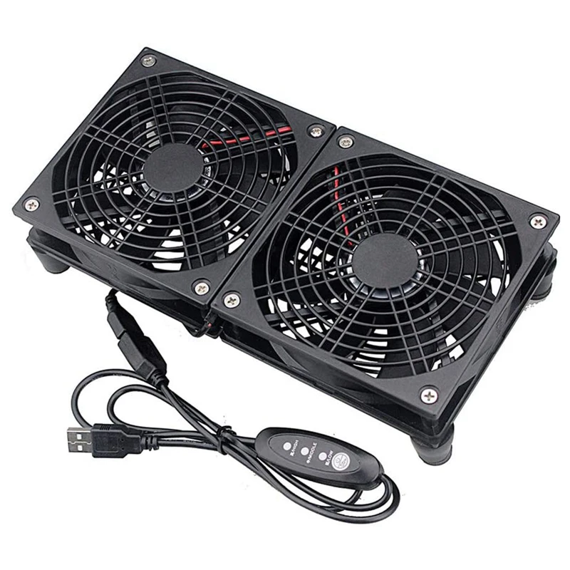 Двойной вентилятор ультра тонкий охлаждения USB подходит для роутера TV Box
