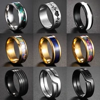 high quality punk stainless steel rings for men women polished black silver color rock biker party wedding ring jewelry gift