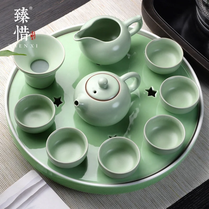 

Простой японский чайный сервиз Кунг-фу, креативный китайский костяной фарфоровый чайный сервиз, Подарочная коробка, набор чайной посуды ...