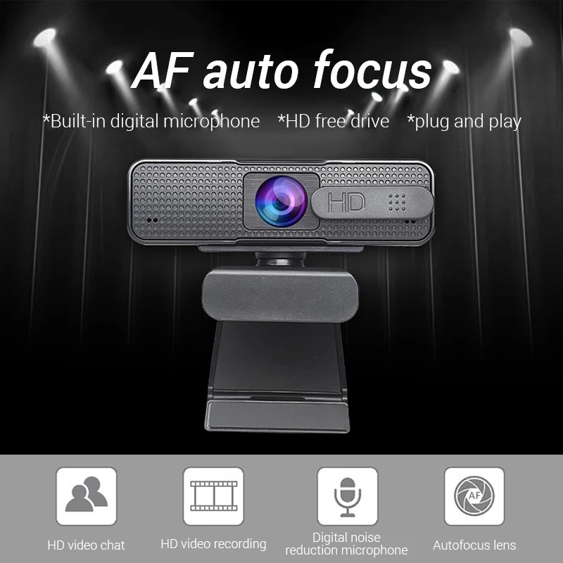 Веб-камера Ashu H701 с автофокусом веб-камера для компьютера ПК 1080P HD USB микрофоном |