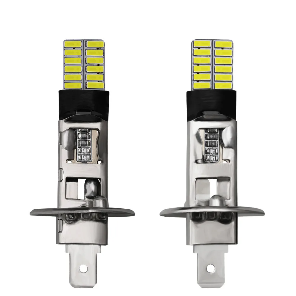 6pcs H1/H3 COB LED Super Bright White Canbus 24SMD 4014 Replacement Bulbs For Car Fog Lights Running Lights Lamps