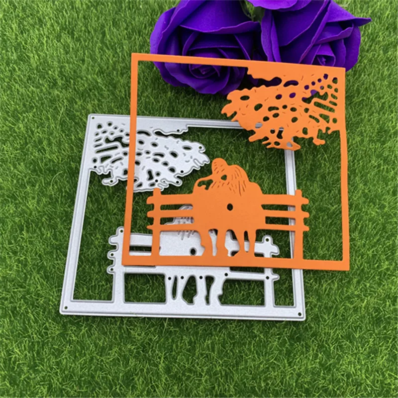 Пара птиц и больших деревьев в парке фотостул самодельный альбом с ручным