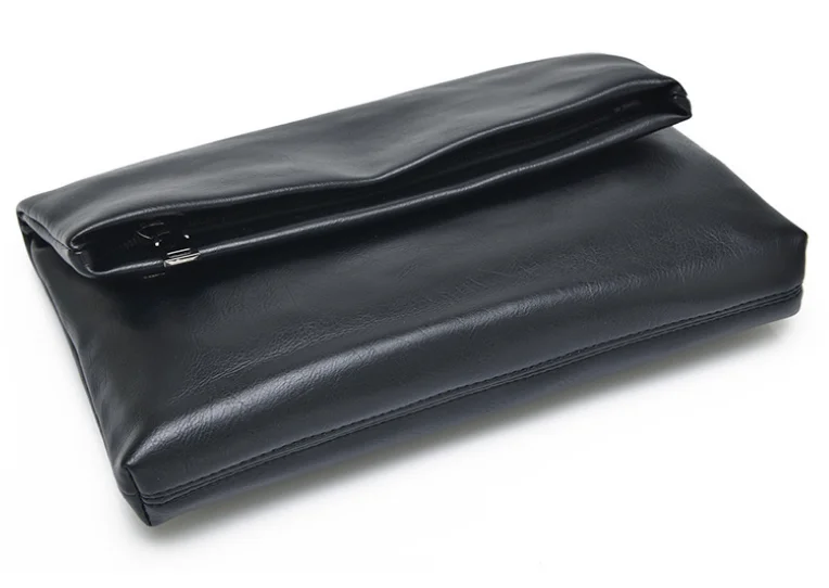 Простой модный мужской маленький портфель шикарная Сумка-конверт из мягкой кожи