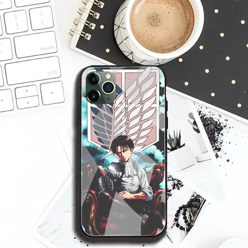 levi ackerman attack on titan phone case tempered glass for iphone 12 pro max mini 11 pro xr xs max 8 x 7 6s 6 plus se 2020 free global shipping