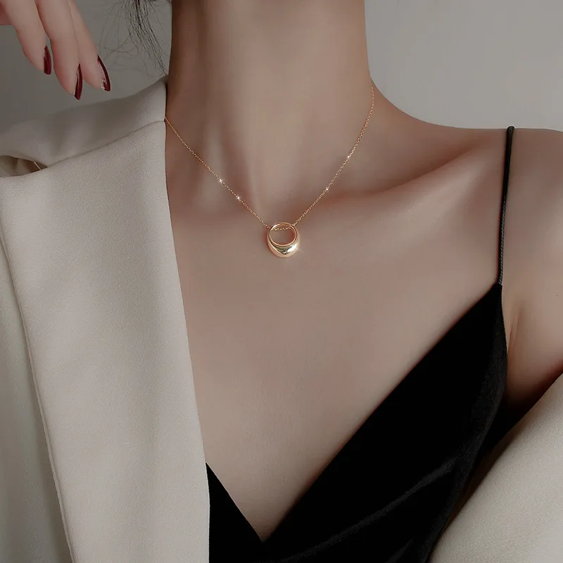 

Женское ожерелье из серебра 925 пробы, с кольцом