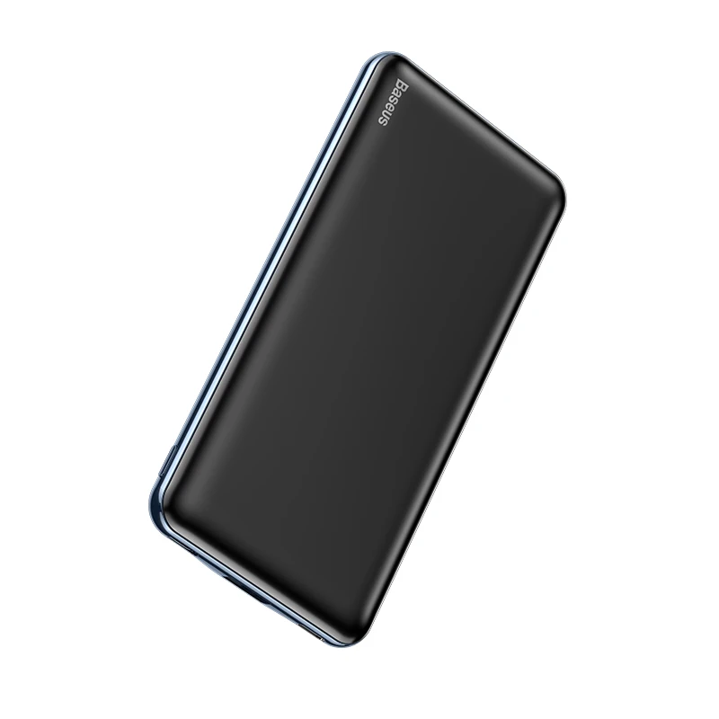 Black Baseus 10000 мАч PD Quick Charge power Bank 3A Быстрая зарядка ультра тонкий внешний аккумулятор usb type C зарядное устройство для iPhone X 8 7 Xiaomi Mi - Цвет: Black