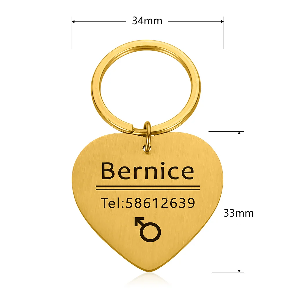 Dog Cat Pet ID Tags DIY Personalized Dogs Tag Stainless Steel Engraving Name and Telphone Number Collar Accessories | Дом и сад