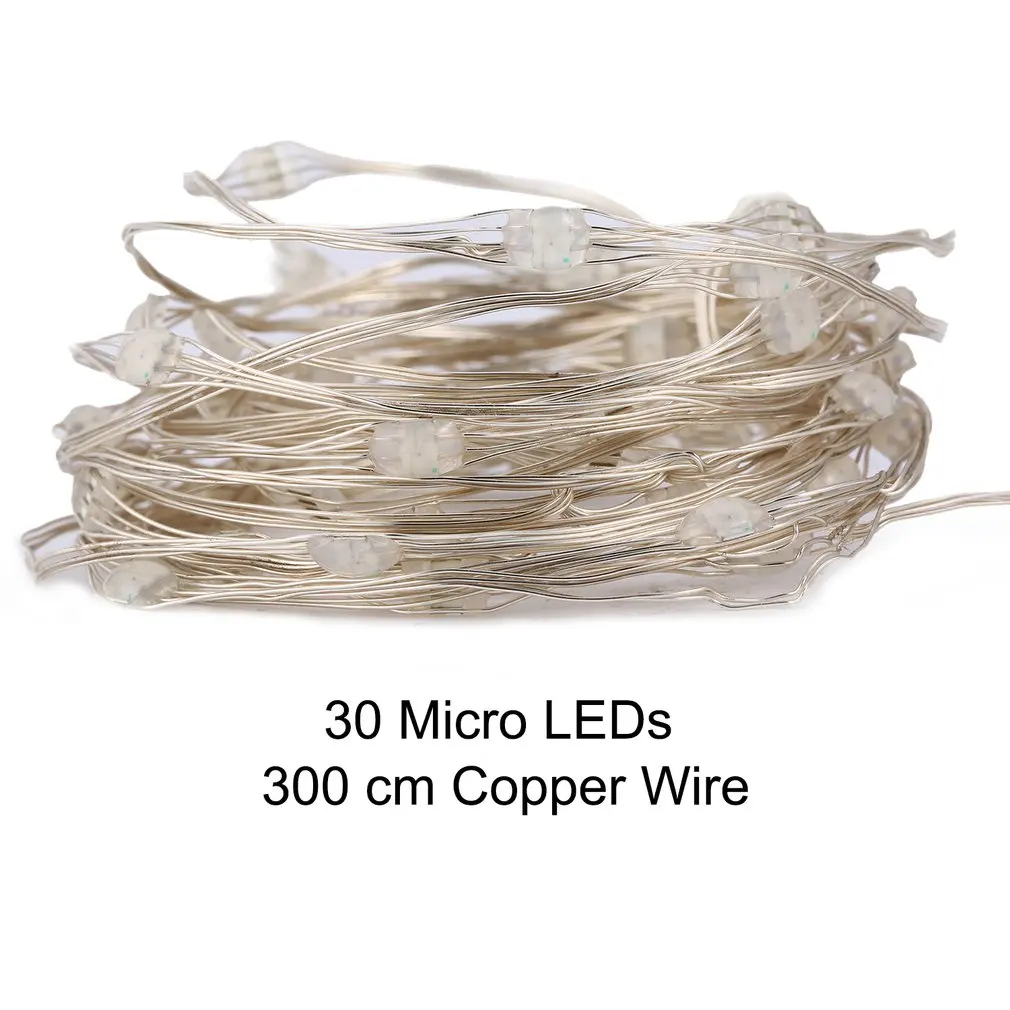 Waterproof 3m 30LEDs RGB LED String Lights Battery Powered With Remote Indoor Decor Outdoor Garden Stroller Christmas Tree | Лампы и