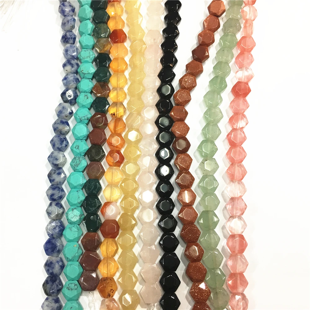 8x8 мм бусины из натурального камня с кристаллами бирюзы Агаты тигровый глаз