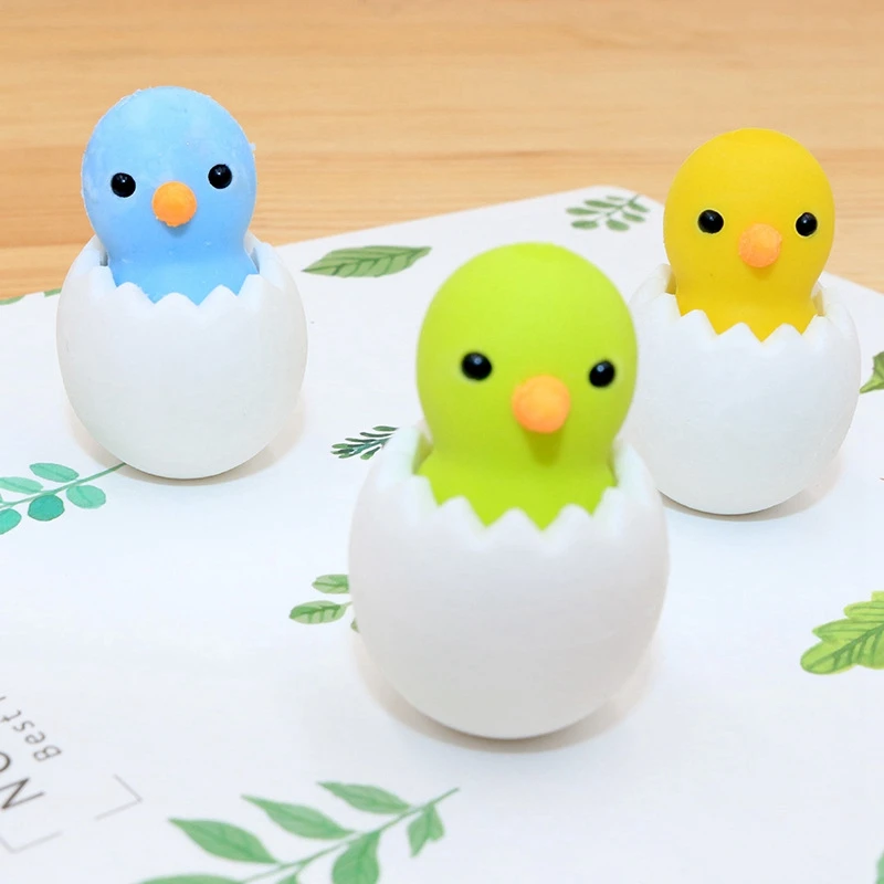 1 шт. Kawaii Мультфильм яичная скорлупа курица карандаш ластик мини животные для