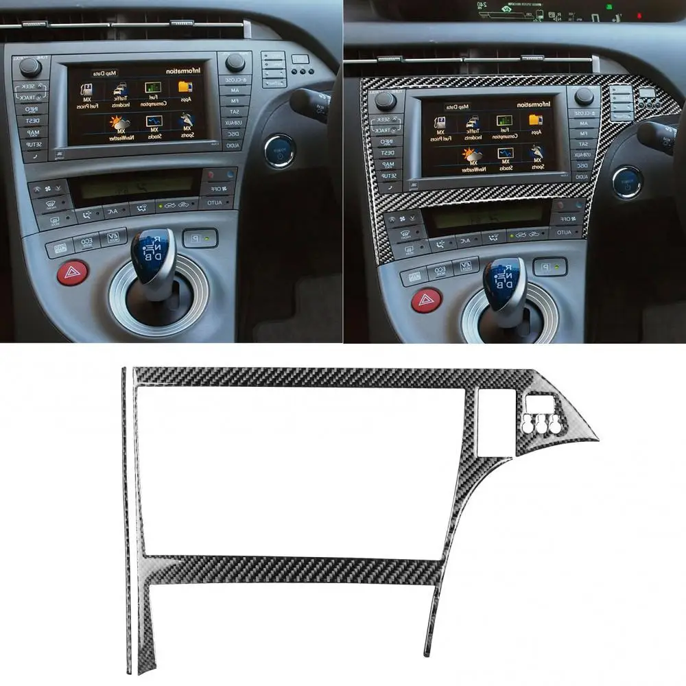 

50% Hot Sales 2Pcs Carbon Fiber Display Screen Frame Stickers for Toyota Prius Right Drive