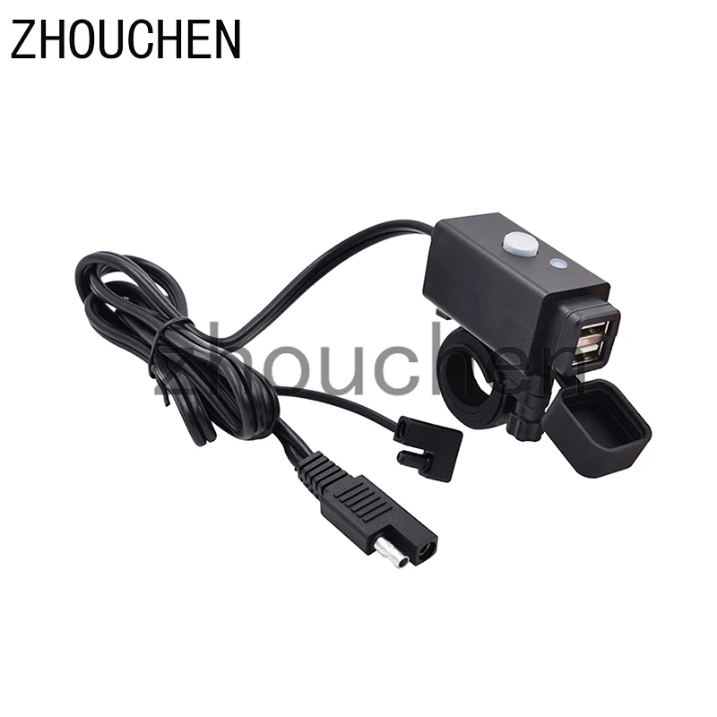 Dual USB Port DC 10V-24V Waterproof Motorcycle Handlebar Charger 5V 3.1A Adapter Power Supply Socket For Mobilephone/GPS/Ipad | Автомобили
