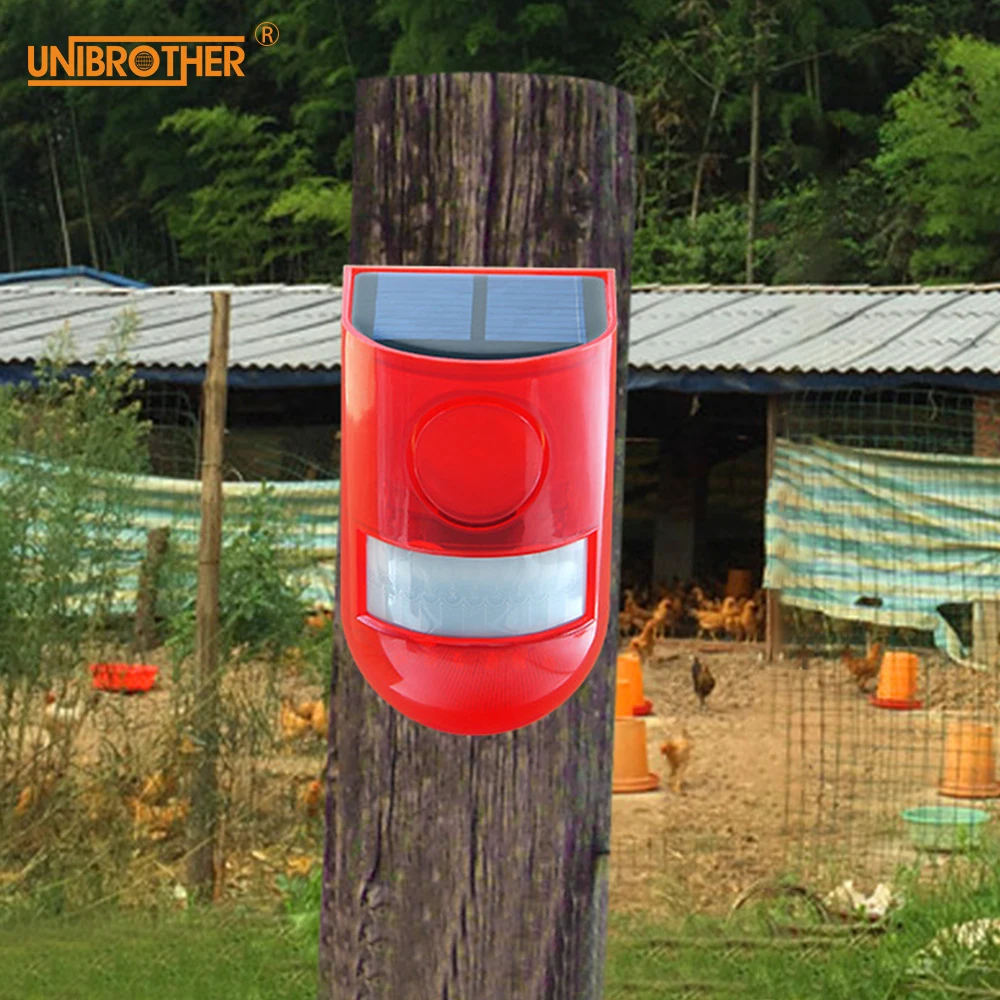 6 светодиодный сигнализация работающая от солнечной батареи красный свет датчик