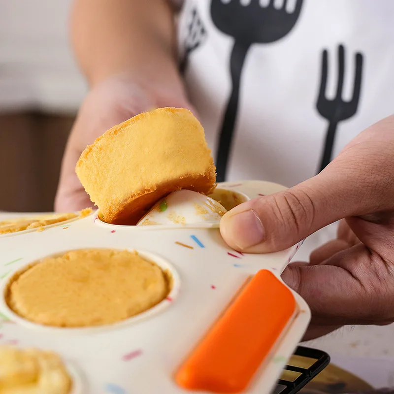 12 Полость силиконовые кексы Плесень Мини Маффин чашки торт DIY антипригарные