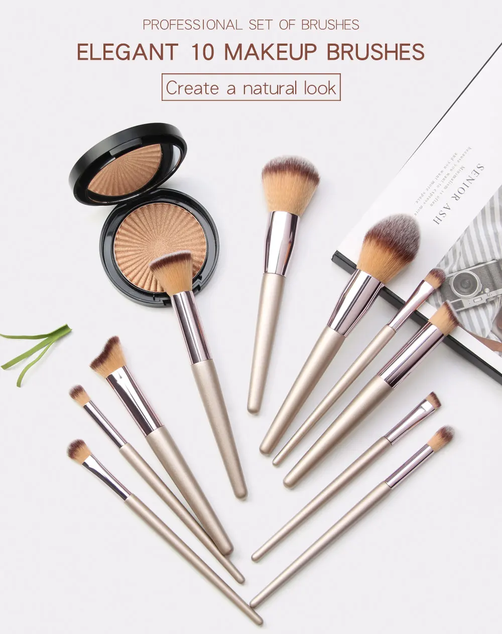 10 pcs Professional Makeup Brushes Metal Tube Paint Handle Eye shadow Eyelash Concealer Cosmetic brush Set drop shipping