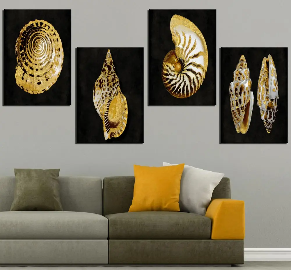 

Scandinavian sea shells Home Decor Wall Art Canvas Print dkm-k47-19-20-21-22 -4 Pieces 50x70cm