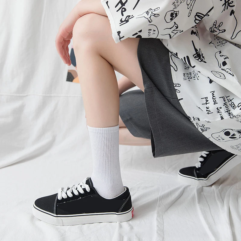 Jeseca новые модные женские длинные носки Harajuku стиль Белый Черный Нижнее белье