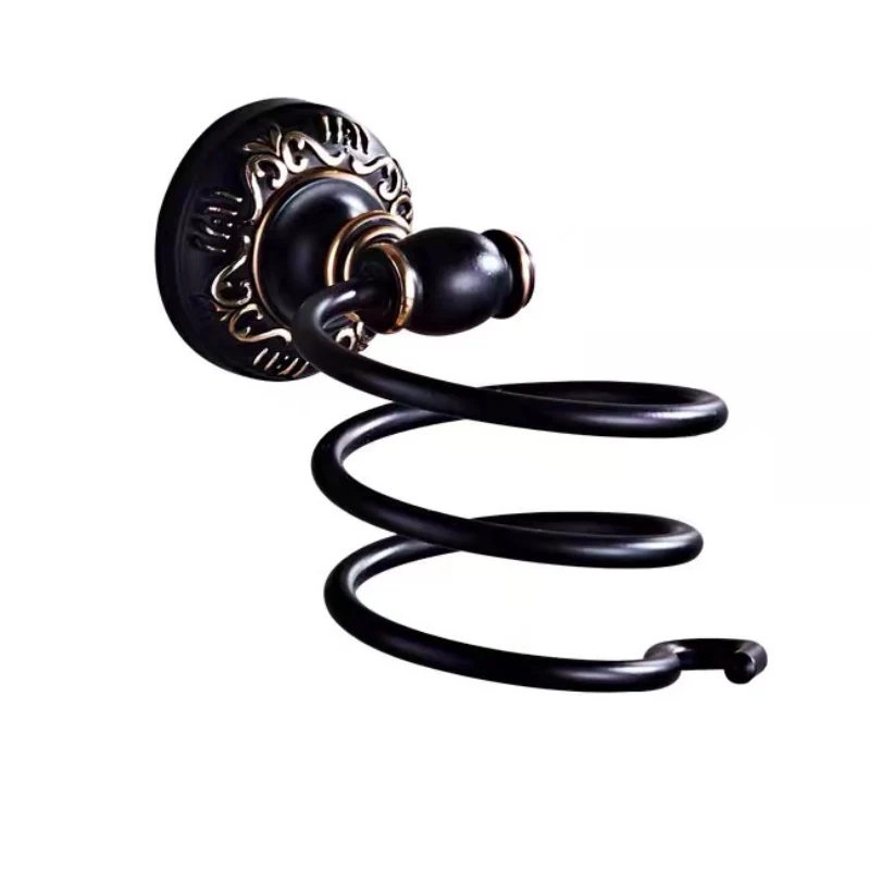 

Черные резные база ванная комната фен для волос держатель для ванной комнаты роспись Алюминий Туалет Органайзер полки настенные