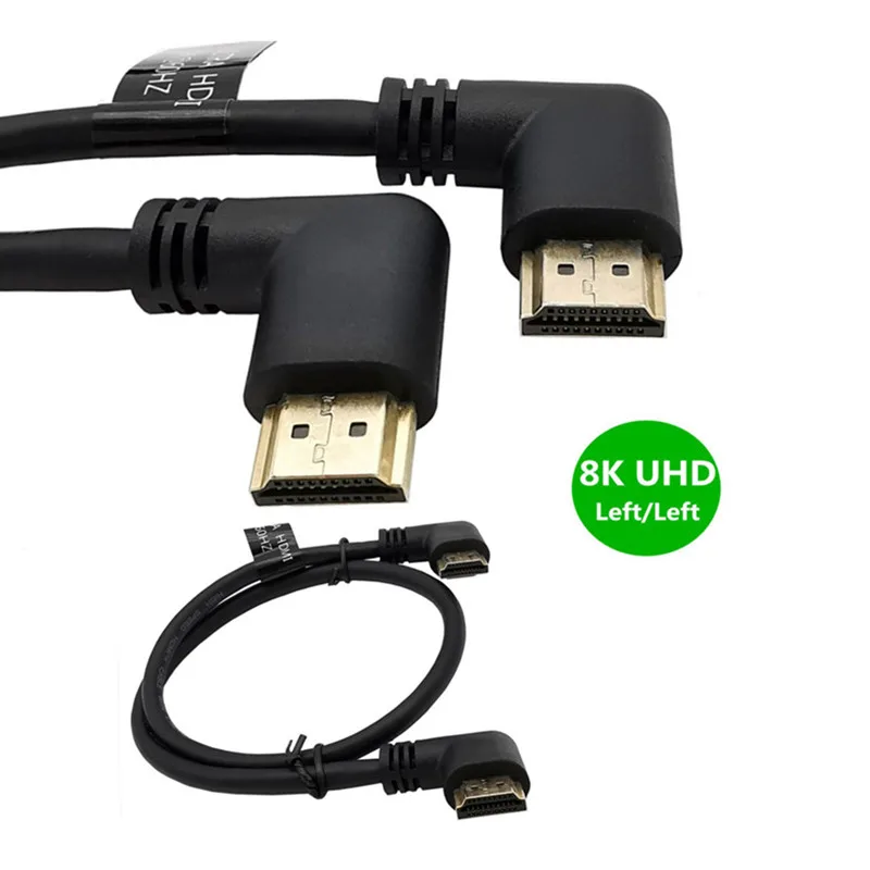 HDMI-compatible 8K Left & Right Angled Male to Elbow Extension Cable HD 2.1V angle cable @60HZ 15cm/50cm/1m | Электроника