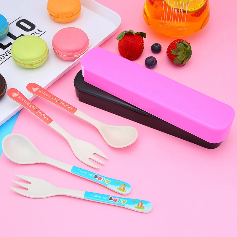 Случайный цвет пояс коробка бамбуковое волокно Кормление посуда Портативный