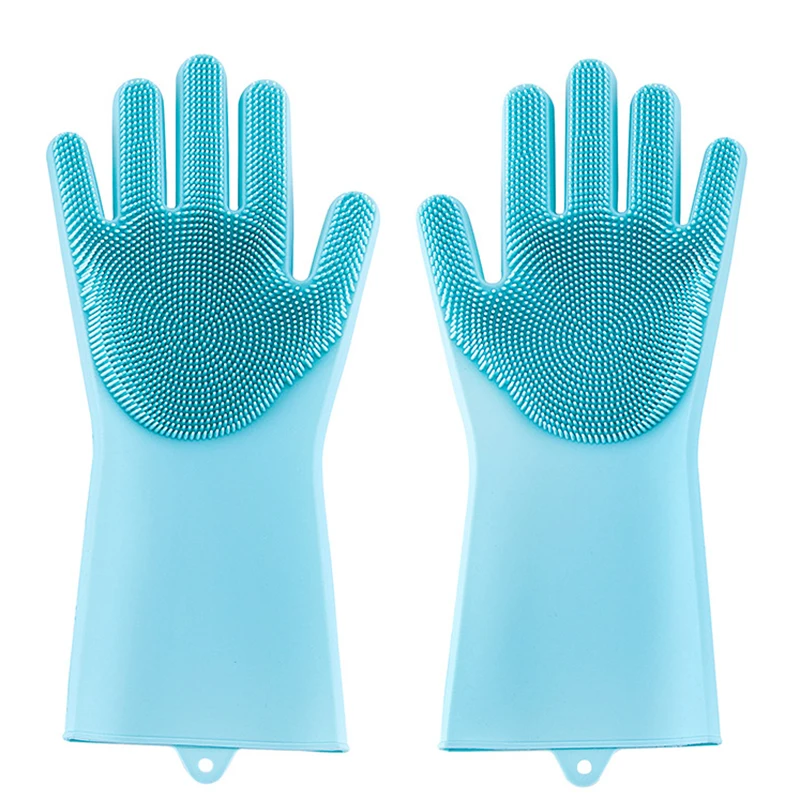 

1 Pair Silicone Gloves Kitchen Cleaning Dishwashing Gloves Magic Scrubber Rubber Dish Washing Gloves Tools Kitchen Gadgets New