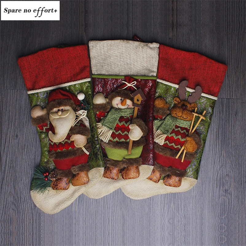 Рождественские подарочные сумки Санта Клаус Снеговик рождественские чулки