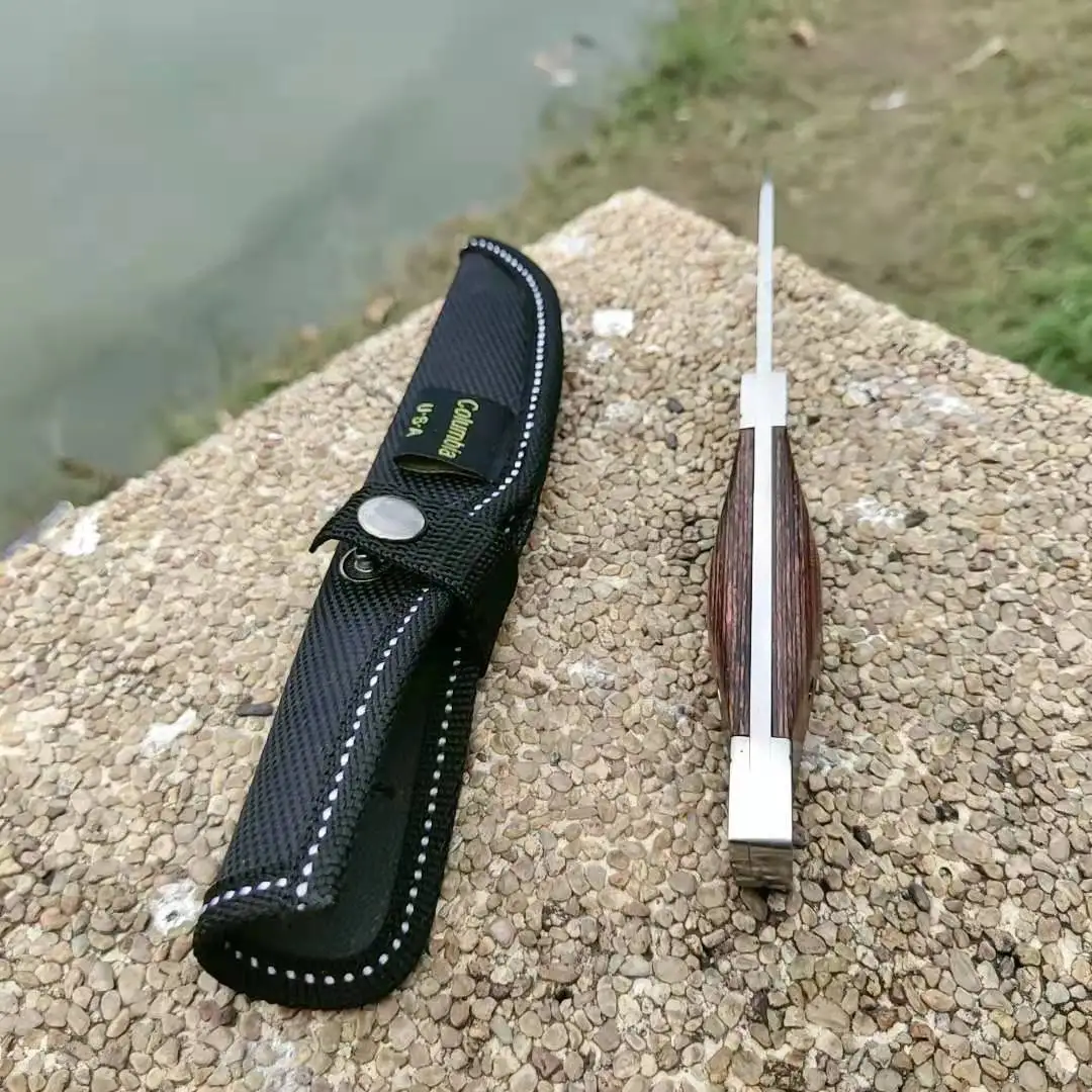 Открытый прямой нож 5CR13 из нержавеющей стали с алюминиевой ручкой Охотничий